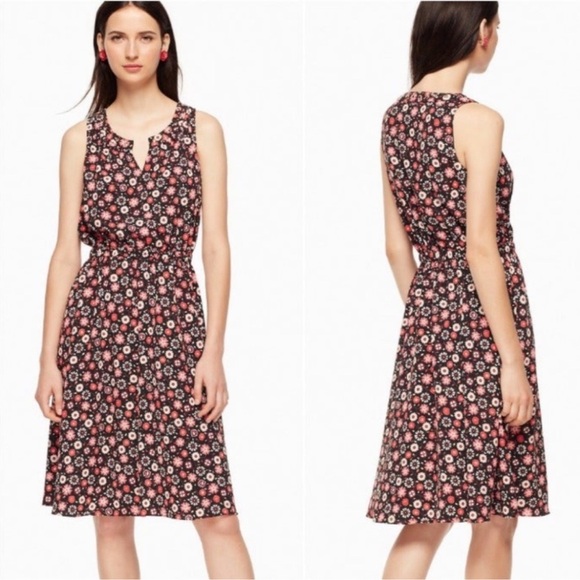 Kate Spade Midi Casa Flora Dress Floral Size Medium - Picture 5 of 14